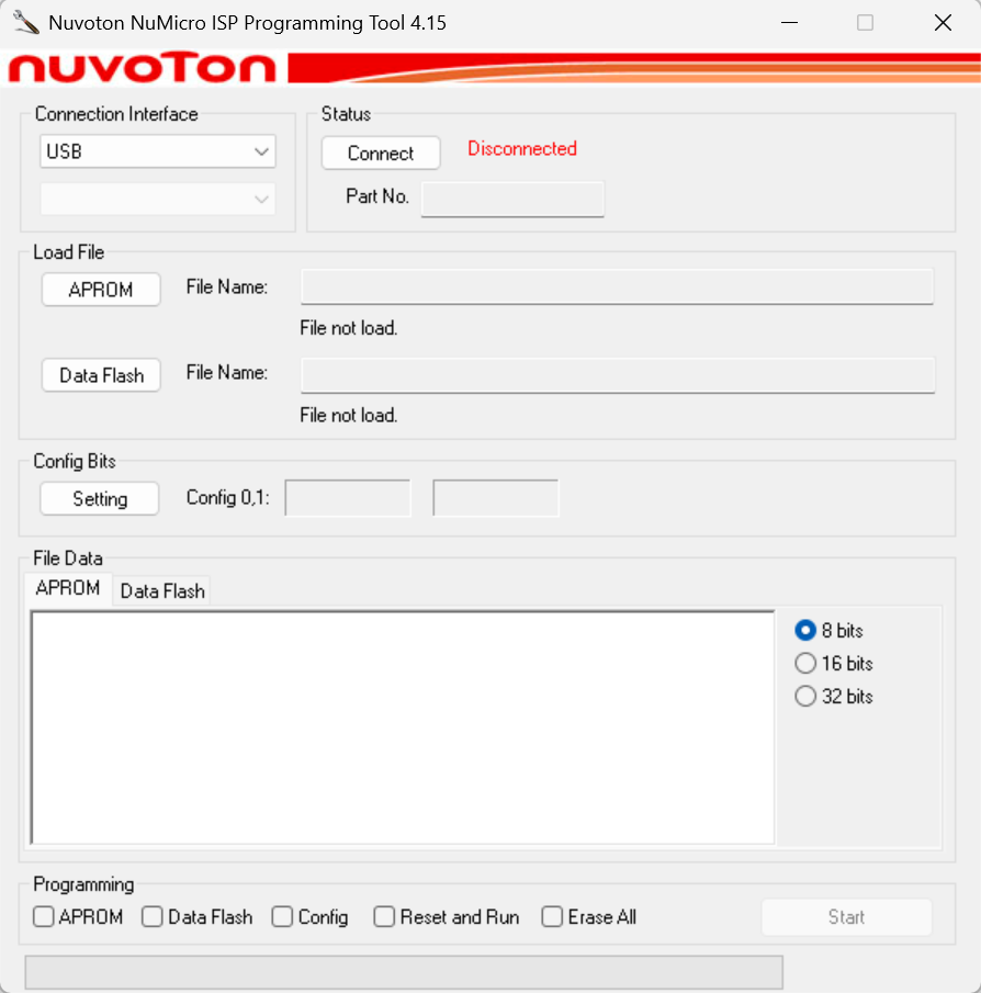 Nuvoton NuMicro ISP Programming Tool screenshot