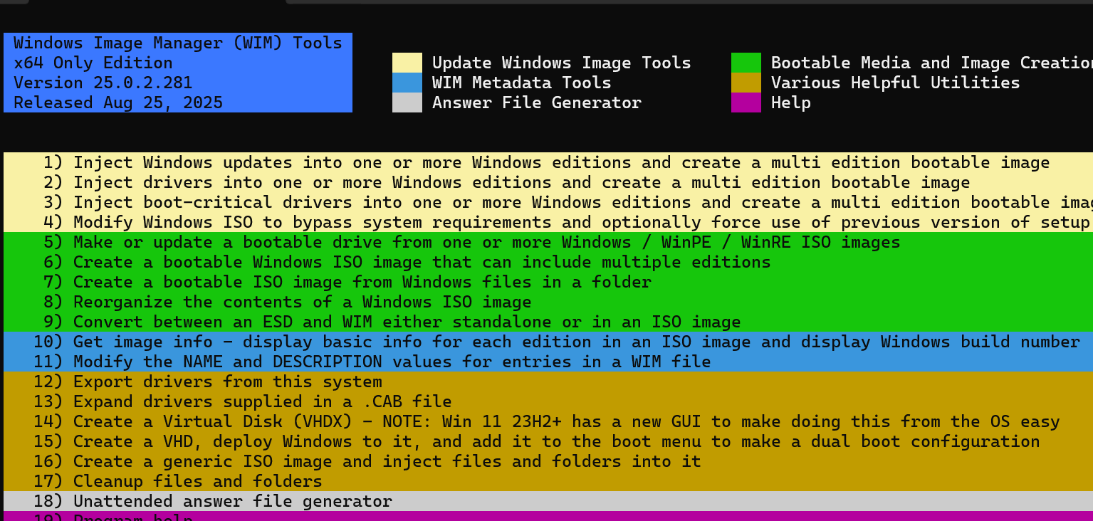 WIM-Tools screenshot