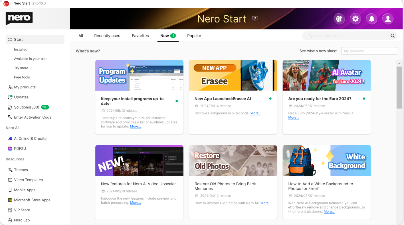 Nero Start screenshot