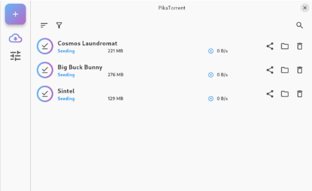PikaTorrent screenshot