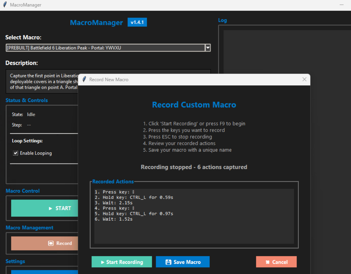 MacroManager screenshot