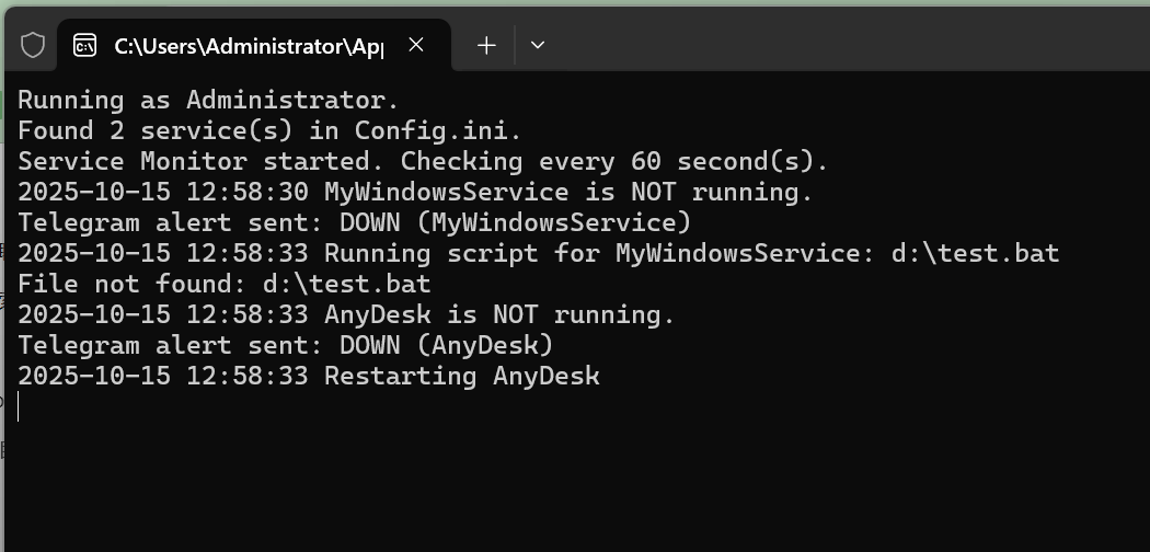 ServiceMonitor screenshot