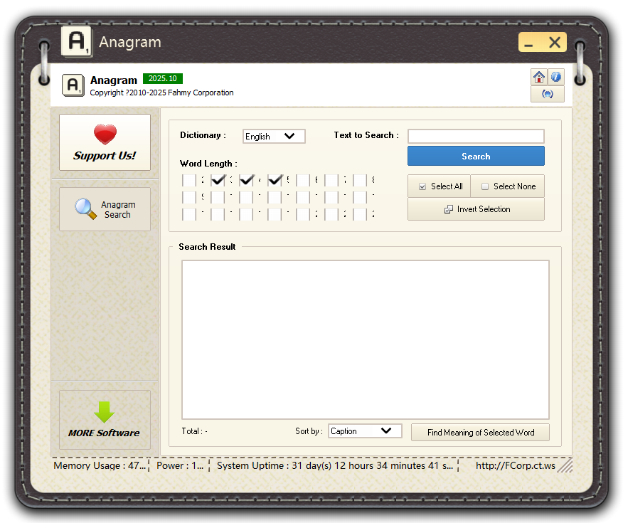 Anagram screenshot