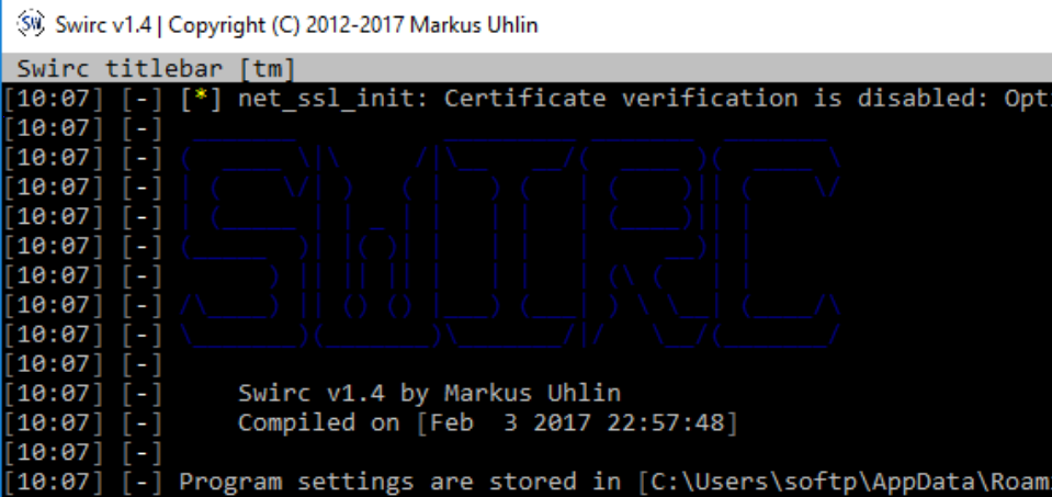 Swirc screenshot