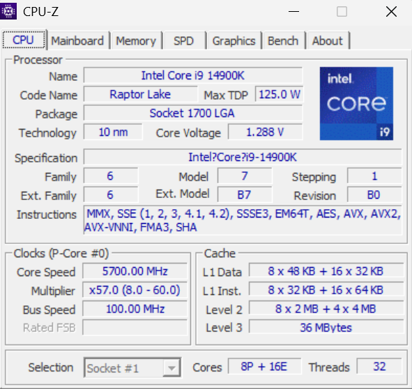 CPU-Z screenshot