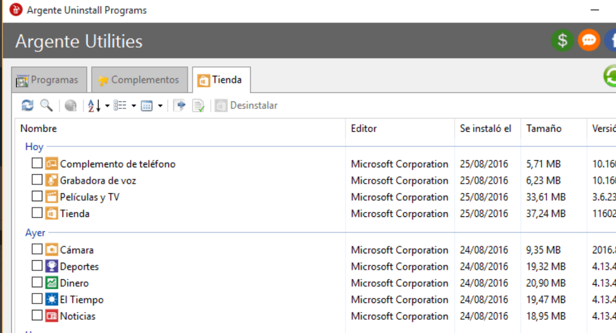 Argente Uninstall Manager screenshot
