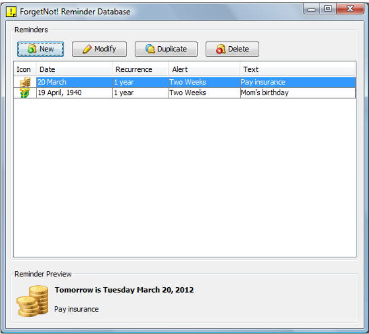 ForgetNot screenshot