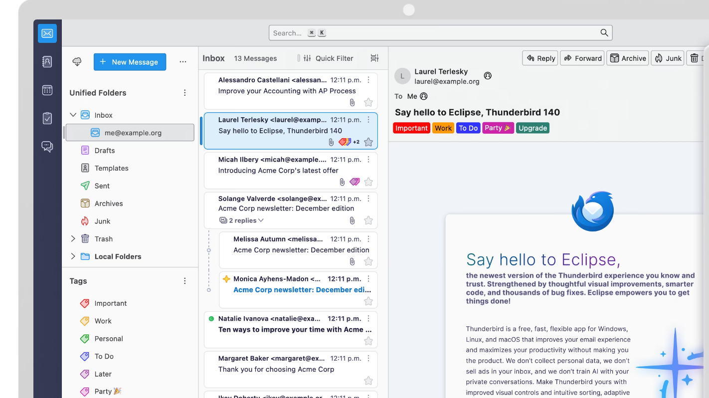 Mozilla Thunderbird screenshot