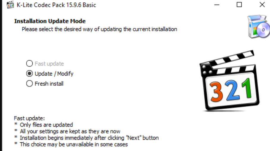 K-Lite Codec Pack Basic screenshot