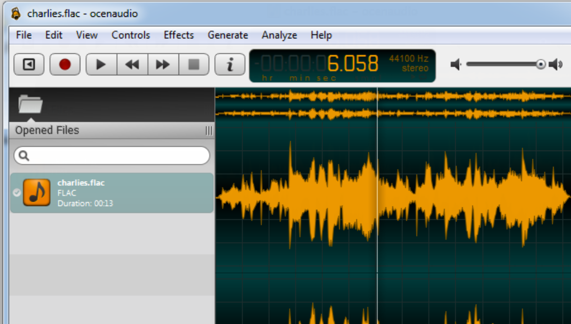 ocenaudio screenshot