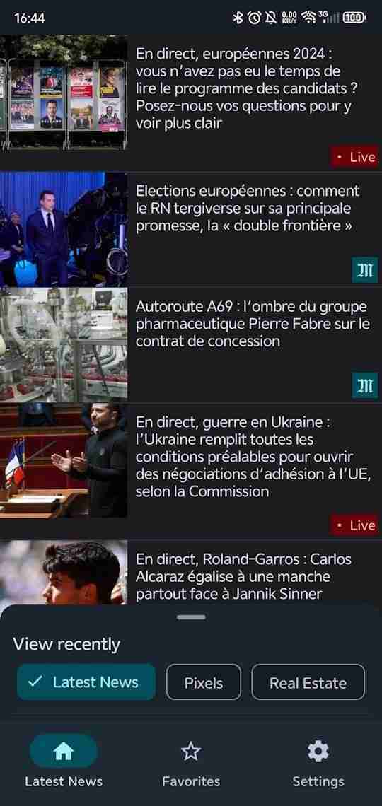LeMondeRssReader screenshot