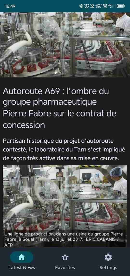 LeMondeRssReader screenshot